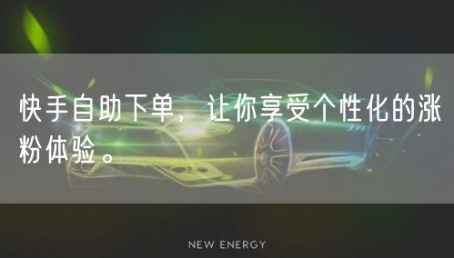 快手自助下单，让你享受个性化的涨粉体验。