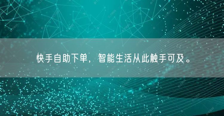 快手自助下单，智能生活从此触手可及。