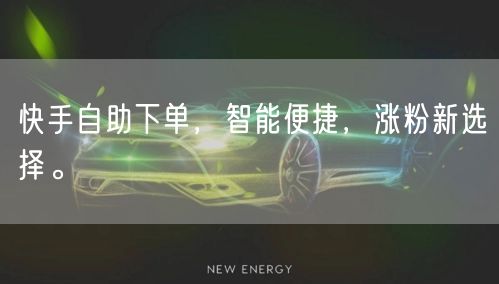 快手自助下单，智能便捷，涨粉新选择。
