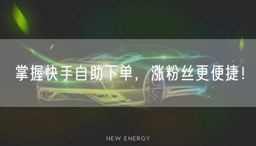 掌握快手自助下单，涨粉丝更便捷！