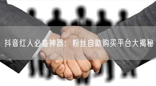 抖音红人必备神器：粉丝自助购买平台大揭秘