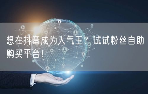 想在抖音成为人气王？试试粉丝自助购买平台！