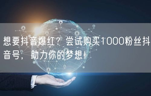 想要抖音爆红？尝试购买1000粉丝抖音号，助力你的梦想！