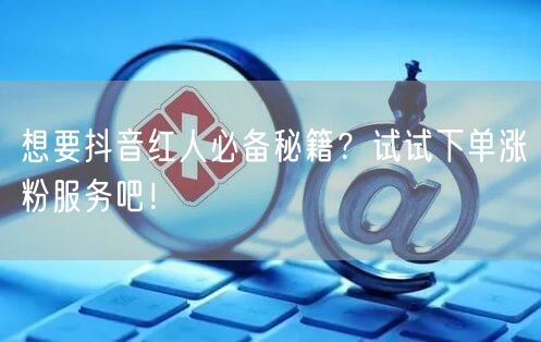想要抖音红人必备秘籍？试试下单涨粉服务吧！