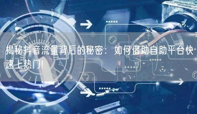 揭秘抖音流量背后的秘密：如何借助自助平台快速上热门!