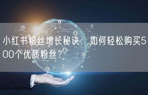 小红书粉丝增长秘诀：如何轻松购买500个优质粉丝？