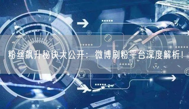粉丝飙升秘诀大公开：微博刷粉平台深度解析！